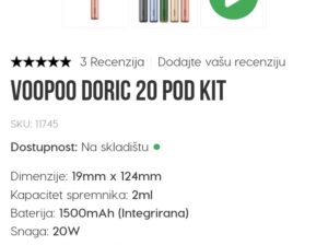 Električna cigareta Voopoo doric 20